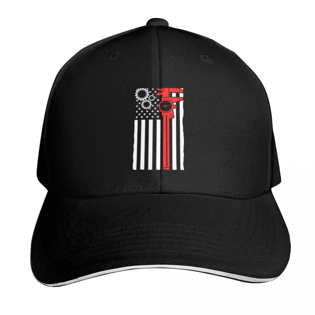 Machinist Flag Tools CNC Machine Operator Baseball Cap Breathable Mesh Back Adjustable Buckle Closure Moisture Wicking Quick Dry