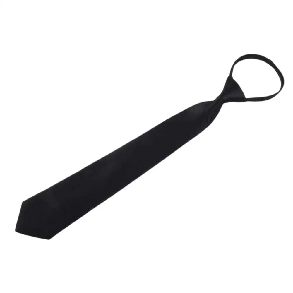 

8cm Black Zipper Tie Color Matte Tie Black Clip On Tie Security Tie Doorman Steward Matte Black Tie Clothes Accessories