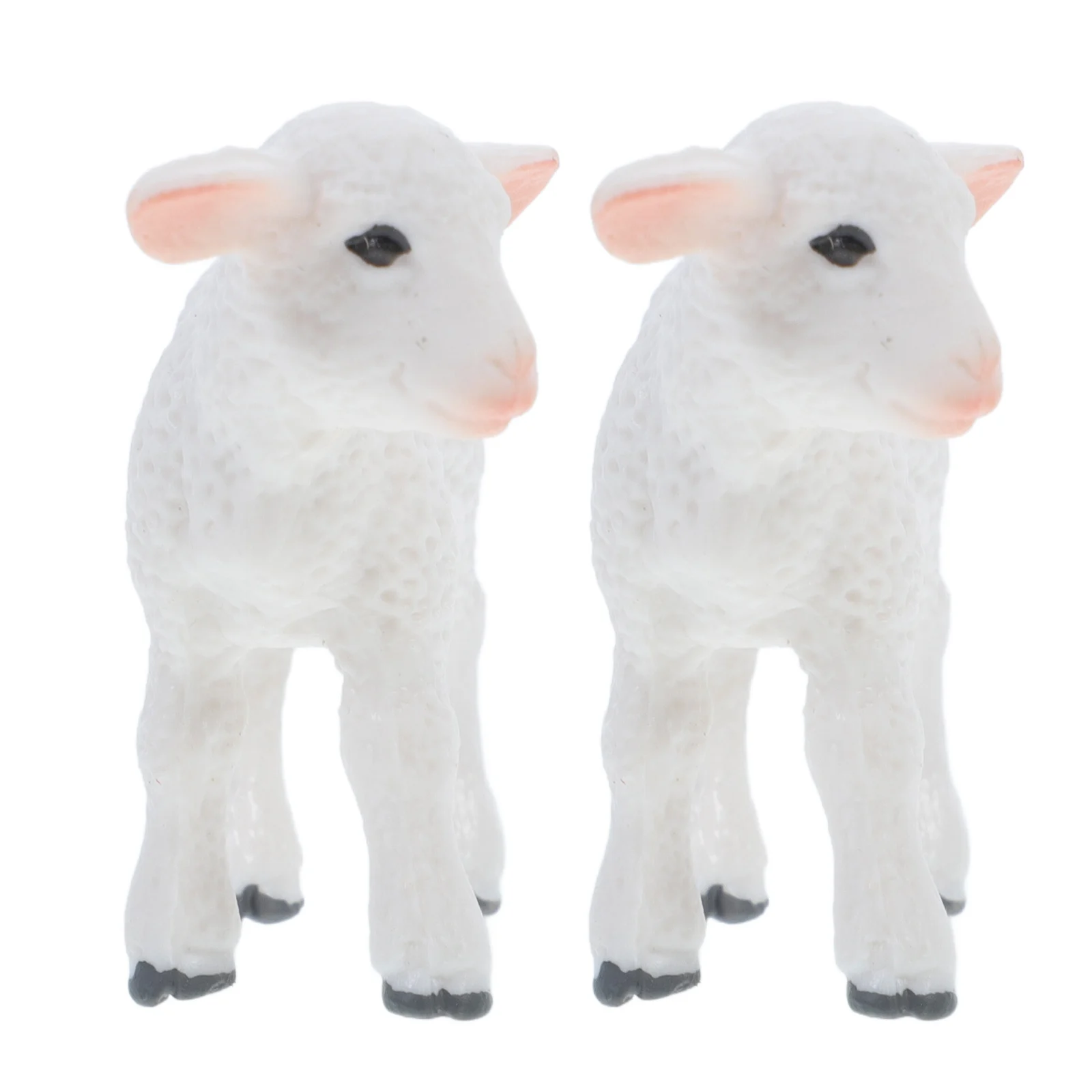 

2Pcs White Lamb Shaped Decorative Plastic Handicrafts Adornments for Home Garden Flower Pot Bonsai Landscape Household