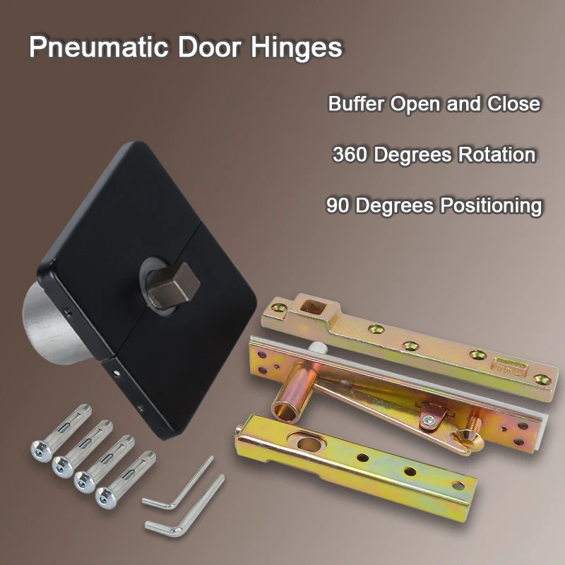 

1 комплект сверхмощных пневматических дверных петель 360 ° Роторный+90 ° Позиционирующий буфер, мягкое закрытие, дверные шарнирные петли, загрузка 150 кг