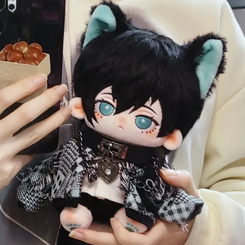 20cm Anime Blue L Rin Itoshi Kawaii Cosplay Cotton Doll Body With Ears Tail Set Cartoon Idol Soft Plushies Toy Figures Fans Gift