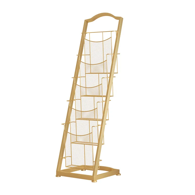 Wrought iron newspaper rack Magazine rack Bookshelf Information rack