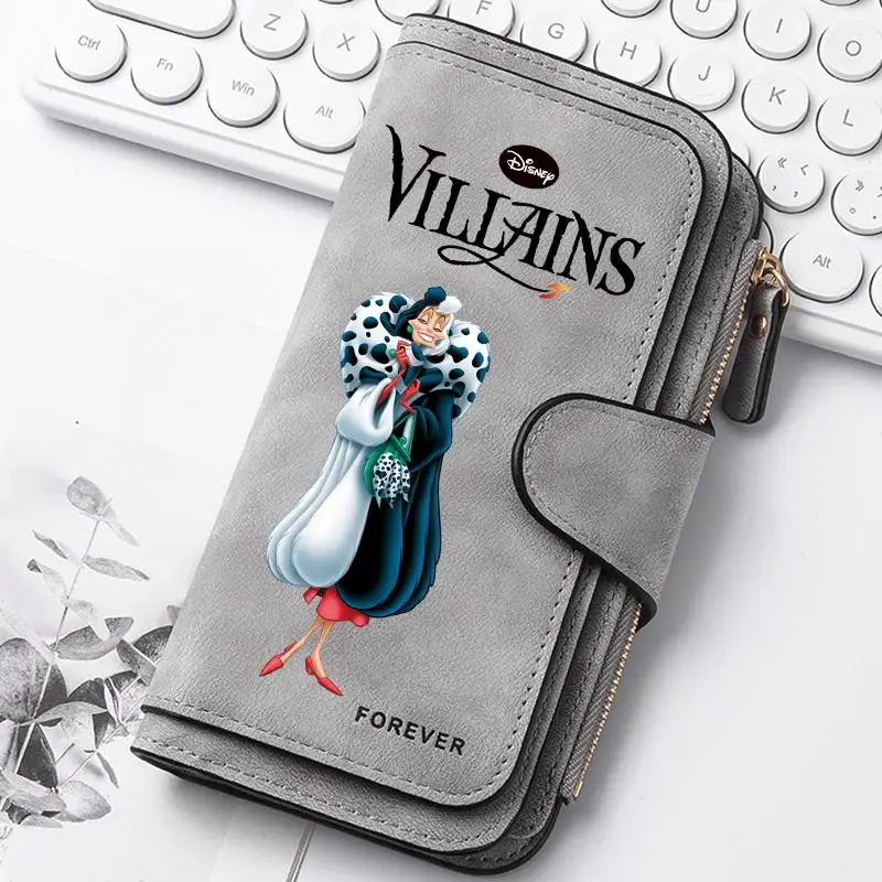 ديزني الأشرار النساء محافظ بطاقة المحفظة عملة المحفظة حقائب نسائية للفتيات محفظة معرف محافظ الإناث محفظة نسائية للعملات المعدنية الفتيات هدية #1