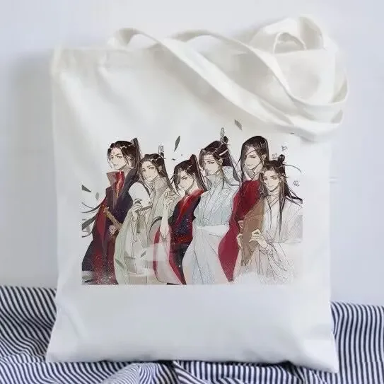 "Magic Master" anime 2D canvas bag for students, high appearance level, ins style portable large-capacity handbag for going out