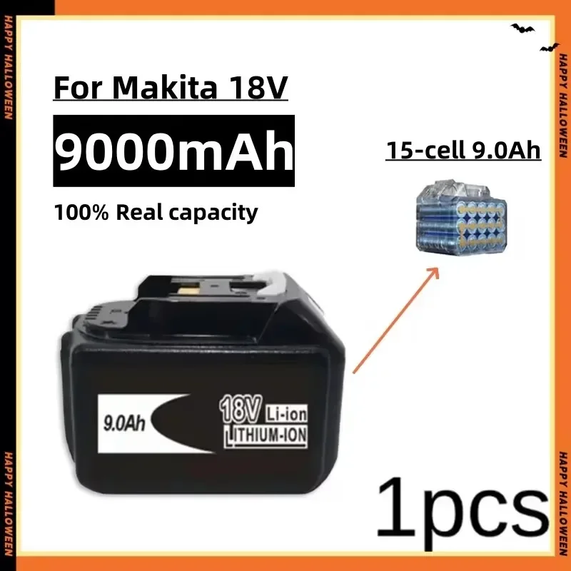 18v Battery for Makita Screwdriver BL1860 BL1850B BL1850 BL1840 BL1830 and 18v Charger Replacement Batteries for Power Tools.