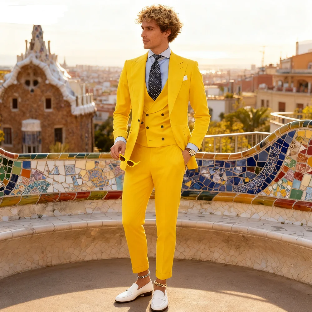 

Red Long Men's Smoking Suit Customizable Blazer Dance Jacket Vest Trousers Chinese Drawings Soft Coat Mens Formal Wear