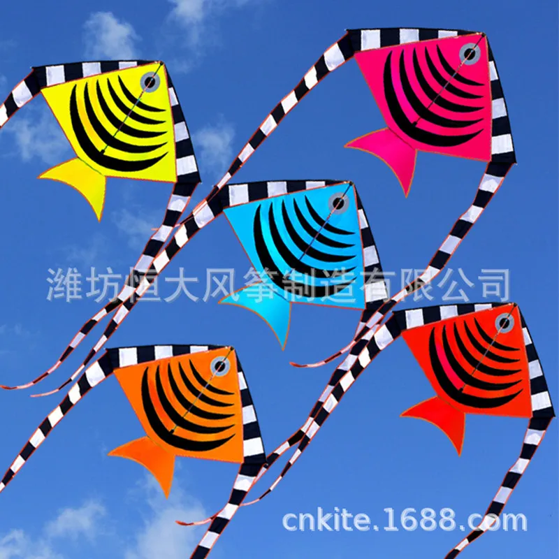 Children's Kites Cartoon Fish Kites Long-tailed Fish Kites Triangle Breeze Fly Weifang Kites Kids Birthday Gift