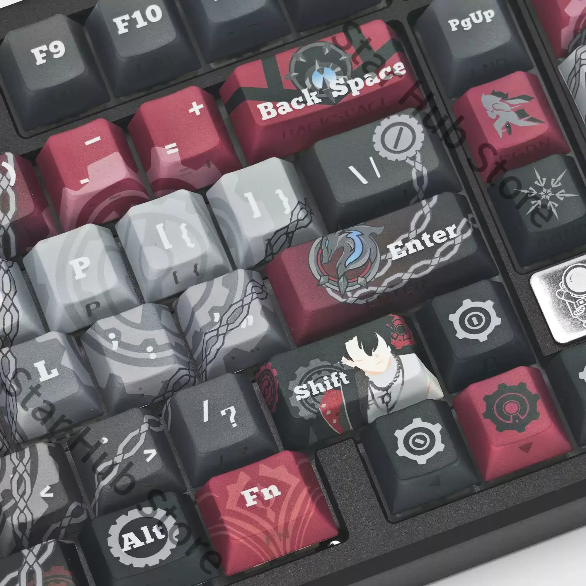 Genshin Impact Wriothesley Cosplay Anime PBT Keyboard Cap Kforce Front Light Transmission Original Keycap Desktop Ornament Game view 2