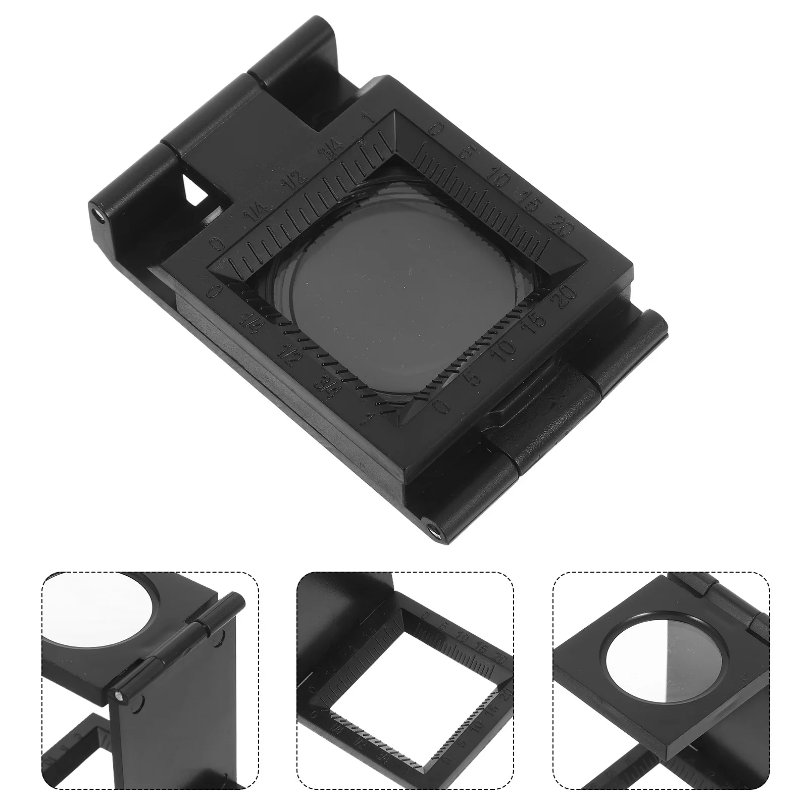 

4pcs 10X Magnifier With Scale Foldable Handheld Loupe For Sewing Jewelry Textile Craft Repair Tool Lens Portable