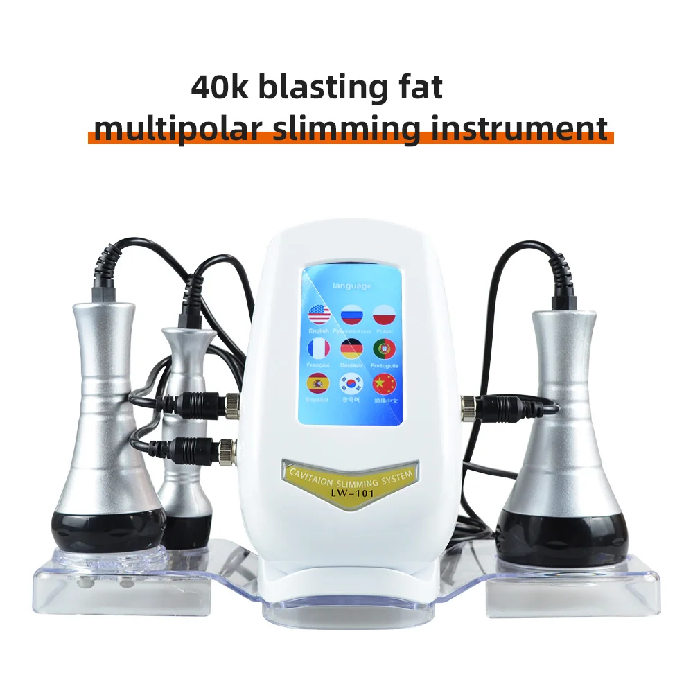 3 in 1 40K Cavitation Machine For Body Shape Weight Loss Skin Tightening Facial Beauty Tool Slimming Device Lifting Massager