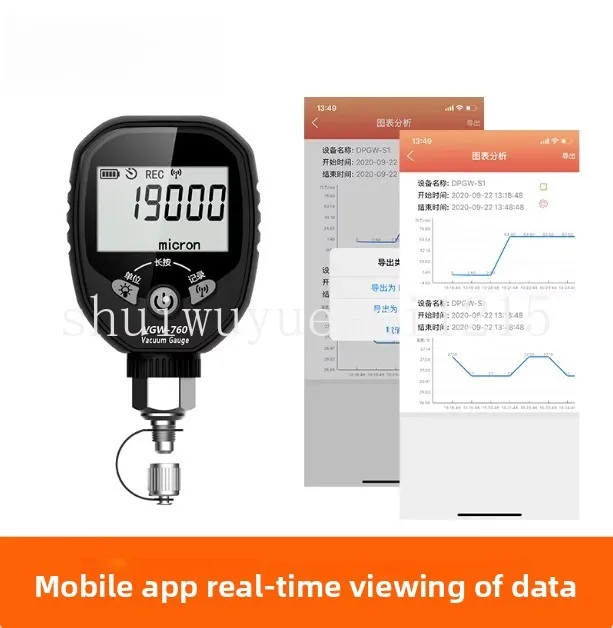 Wireless Vacuum Gauge VGW-760 Intelligent High-Precision Digital Electronic Refrigerant Vacuum Negative Pressure Gauge