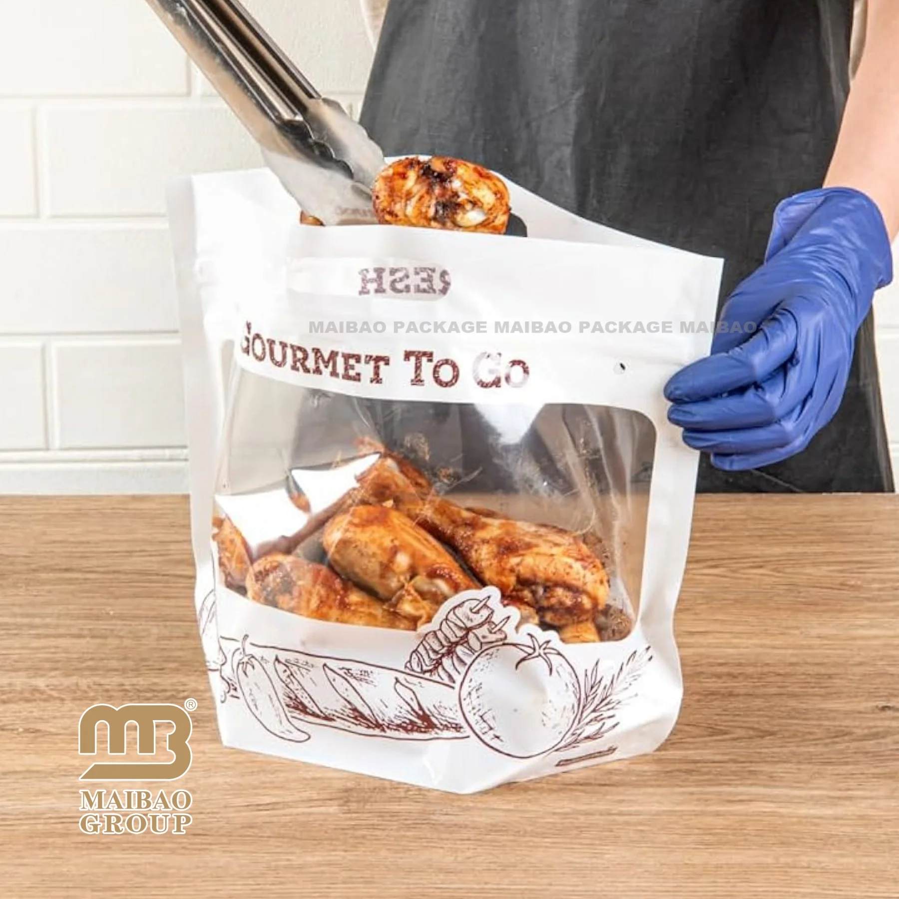 

Deli Food Rotisserie Chicken Packaging Roasted Microwave Resealable Zipper Plastic Hot Chicken Bags