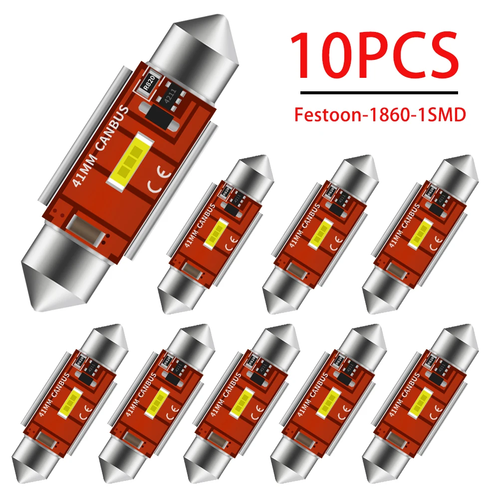 

1/10PCS Festoon 31mm 36mm 39mm 41mm C5W C10W LED Bulbs Canbus 1860 CSP Car Interior Reading Light Auto Dome License Plate Lamp 1