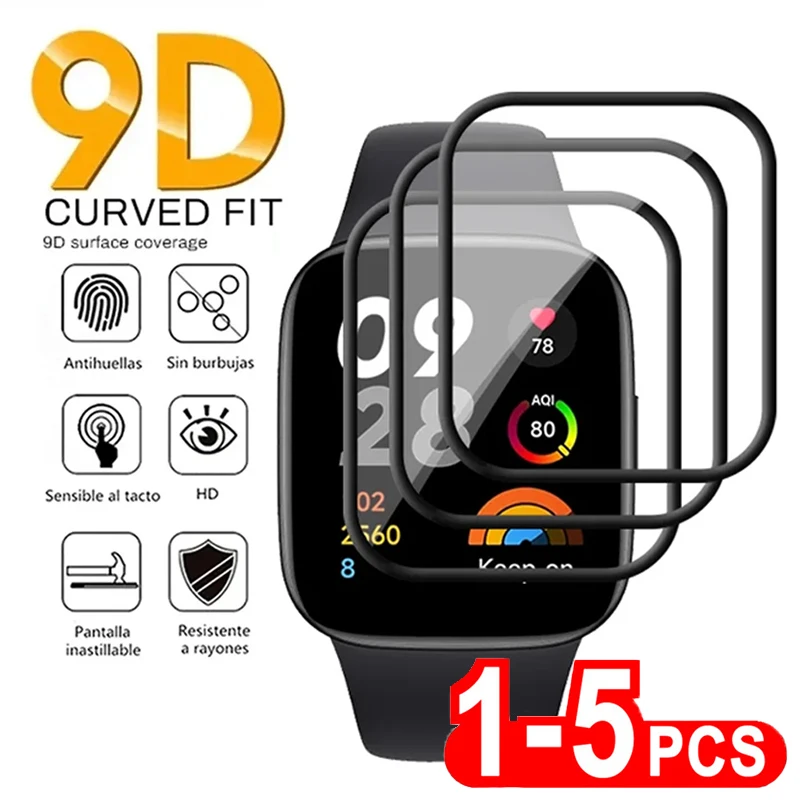 9D Full Screen Protector For Xiaomi Mi Watch Color Lite 2019 poco Smart Watch Protective Film For Redmi Watch 2 3 Lite Active