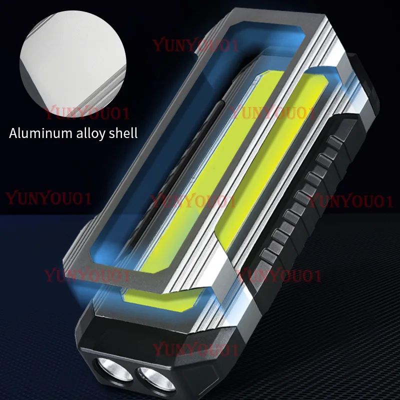 Large Floodlight Strong Light Work Light, Red Light Warning Magnet Hook Multi-function LED Work