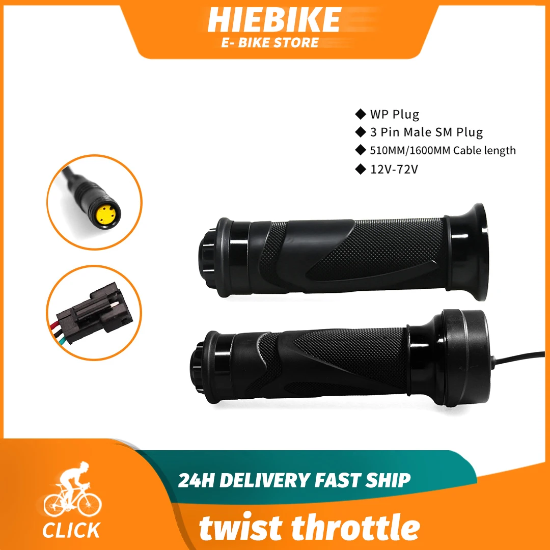 Empuñadura de acelerador de bicicleta eléctrica, conector impermeable de 24V, 36V y 48V, acelerador giratorio para Motor Bafang, accesorios eléctricos para bicicleta