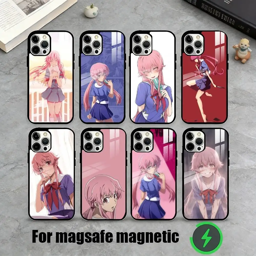 

G-Gasai Yuno Yandere Girl Phone Case For iPhone17,16,15,14,13,12,11 Plus,Pro Magnetic For Magsafe Wireless Charging