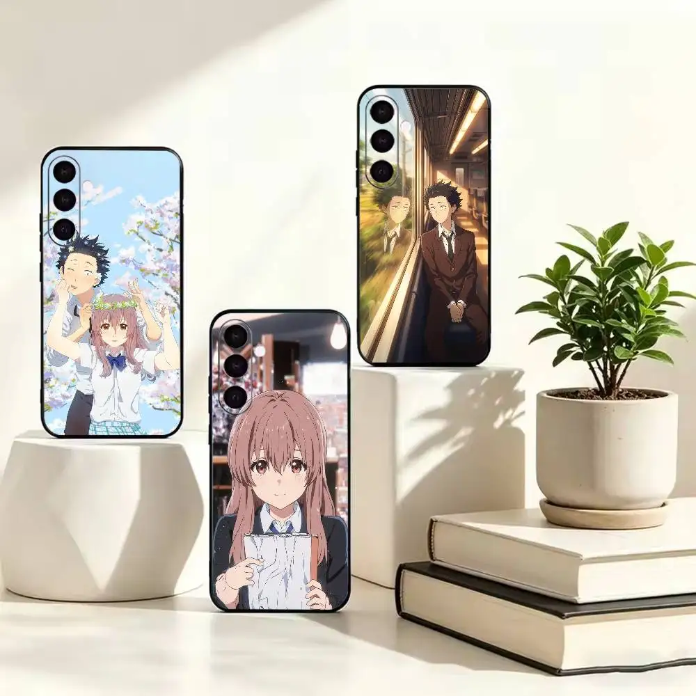 Anime A-A Silent V-Voice  Black Soft Silicone Phone Case for Samsung A73 A72 A53 A52 A32 A31 A22 A21 A20