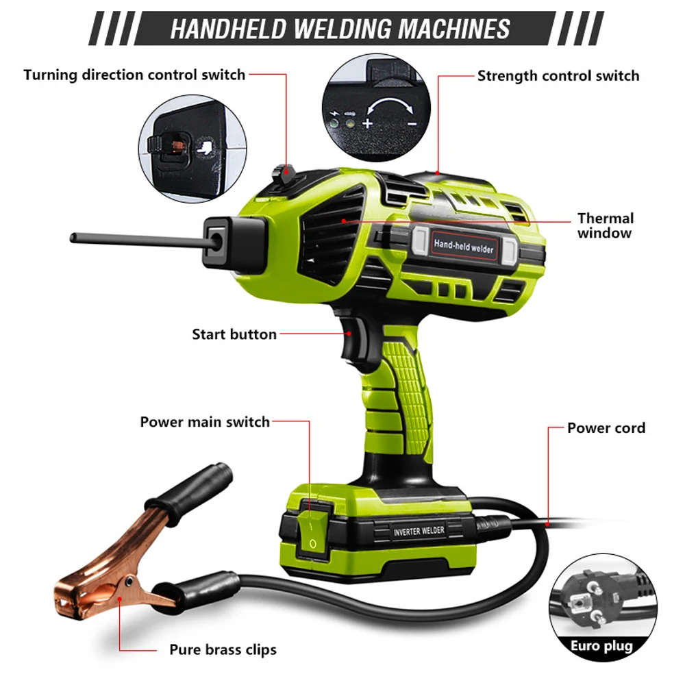 

4600W Handheld Inverter Arc Welder Portable Electric Welding Machine 220V 110V Steel Mask Brush For DIY Home Welding EU Plug