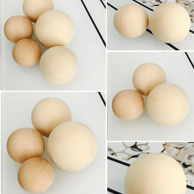 حبات خشبية مستديرة سهلة الاستخدام ، حبات خشبية طبيعية ، لون طبيعي ، لون طبيعي ، جودة عالية ، متينة ، عصرية #4