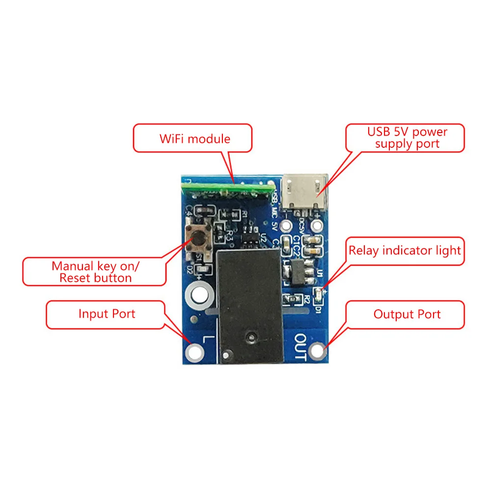 MiNi Smart WiFi Relay Smart Switch Module DC 5V 10A Smart Life APP Remote Control Timer Work Compatible With Alexa Google Home