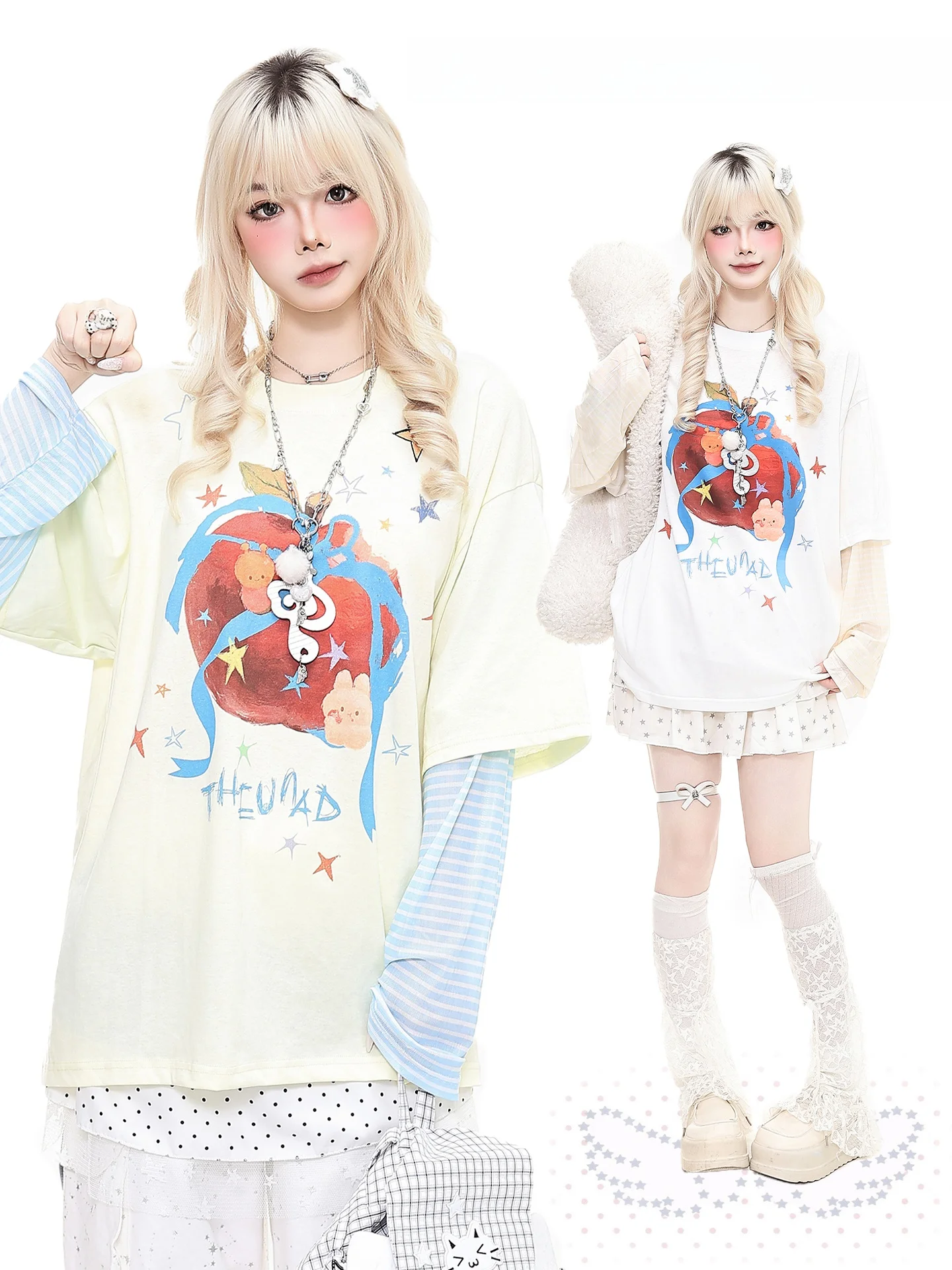 

Женская футболка с длинным рукавом в стиле Y2K с полосками и эффектом двухслойности, с защитой от солнца, в стиле пэчворк, цвет оранжевый мармелад, для девушек