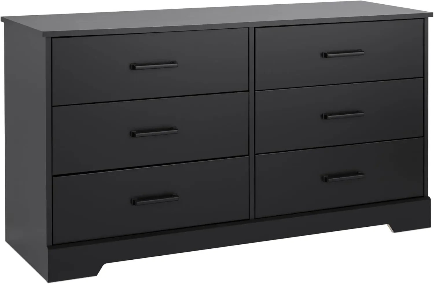 6-Drawer Double Dresser, Black Dresser for Bedroom, Chest of Drawers with 6 Storage Drawers, 53.25” wide x 18.25” deep x 28.5”