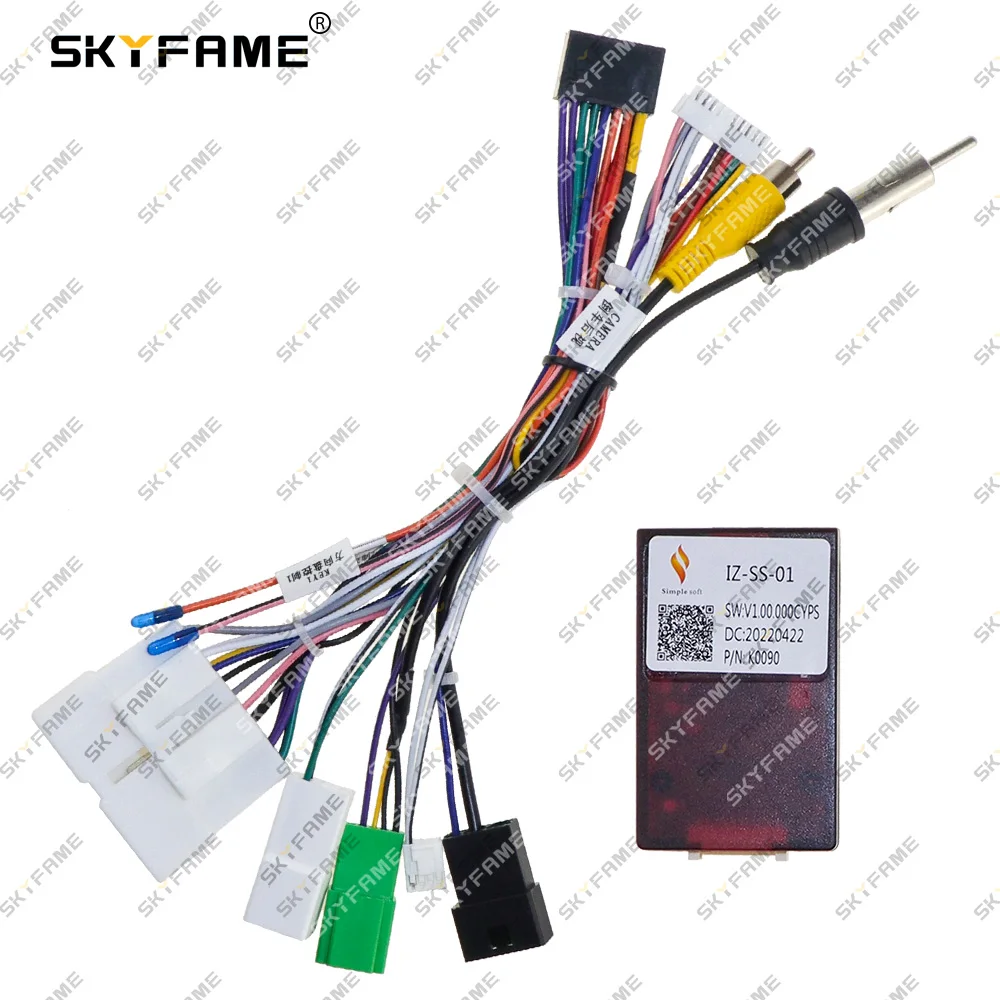 SKYFAME Samochodowy 16-pinowy adapter wiązki przewodów Canbus Box Dekoder Android Radio Kabel zasilający do Isuzu D-MAX IZ-SS-01