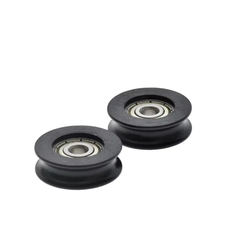 10Pcs 5x25x8mm  U-shaped plastic coated bearing with embedded 625Z bearing pulley sliding guide wheel