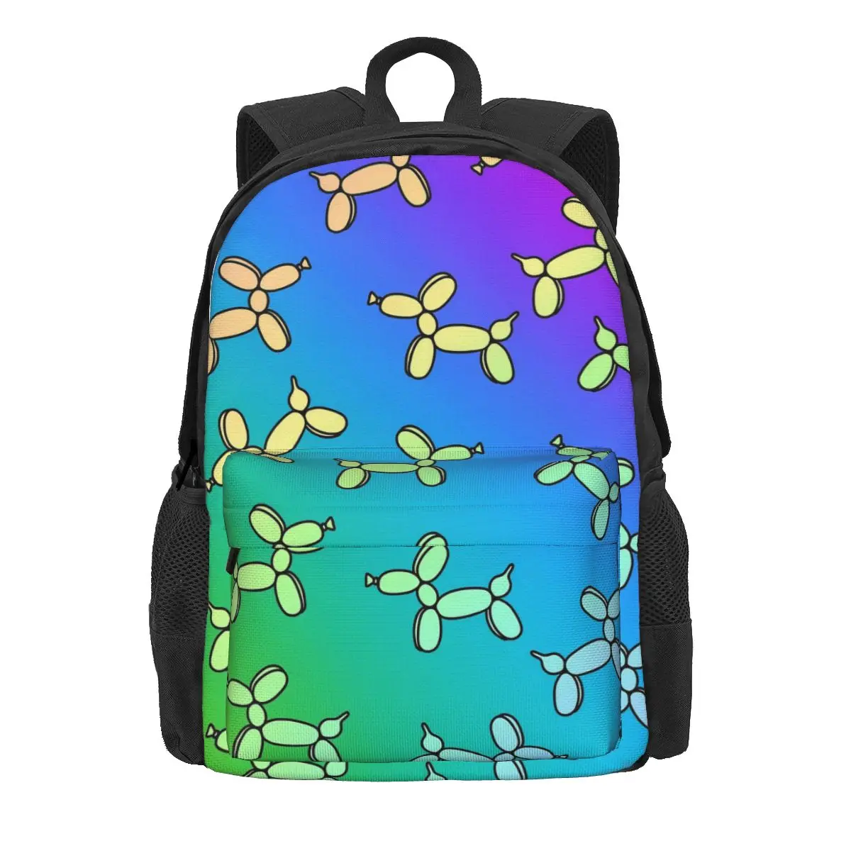 Balloon Dogs Backpack Rainbow Gradient Outdoor Style Backpacks Unisex Colorful Pattern School Bags Casual Rucksack