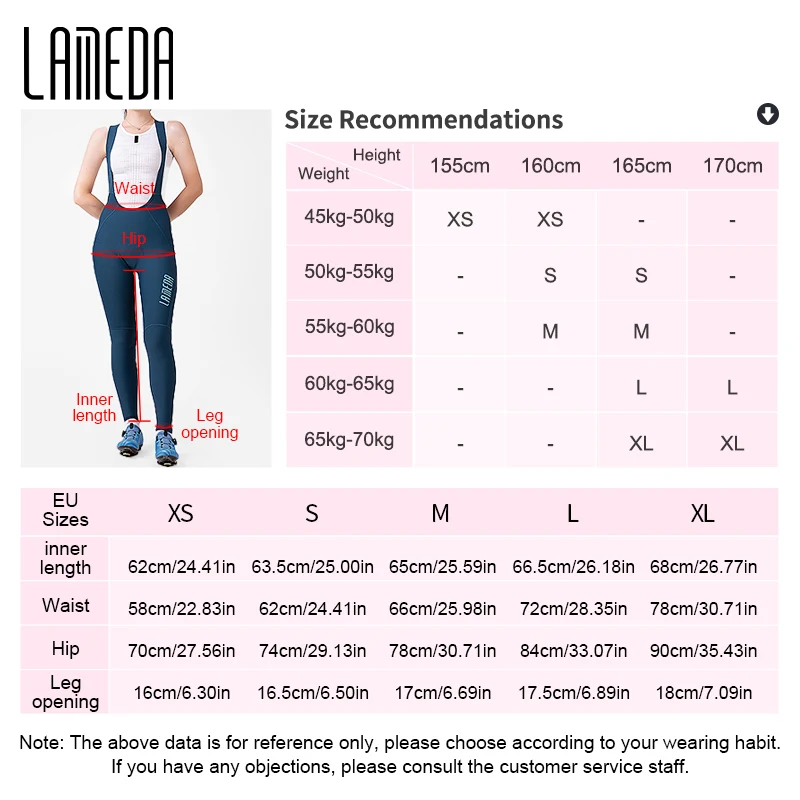 Lameda Women Bicycle Pants With Straps High Elasticity Cycling Bib Pants Spring Summer Cycling Clothes For Women