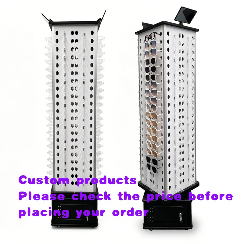 

custom.Modern eyeglass four-sided large-capacity eyeglass display stand, rotating sunglasses display stand with custom eye
