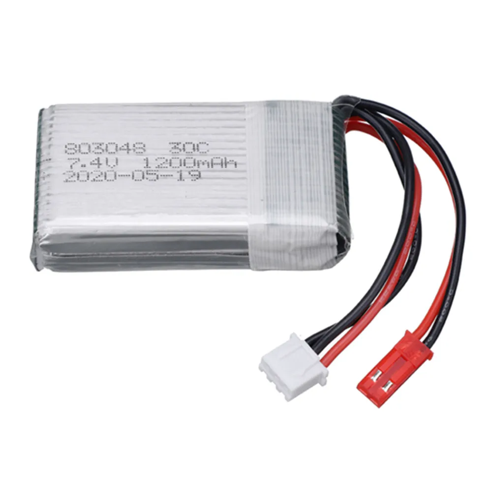 7.4V 1200mAh 30c 803048 Lipo Battery For MJXRC X600 RC Drone Spare Parts 2S 7.4v Toy Battery With JST/SM/T/EL-2P/Tamiya Plug