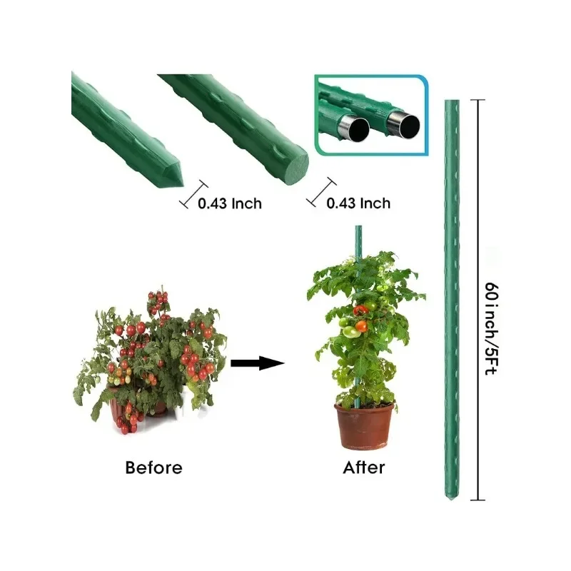 Garden Tomato icks Supports for Potted Cucumber rawberry Bean,60h-25Pcs