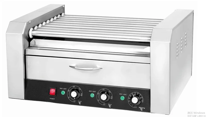 11 آلة هوت دوج / شواية هوت دوج / آلة صنع السجق هوت دوج مع كعكة أكثر دفئا