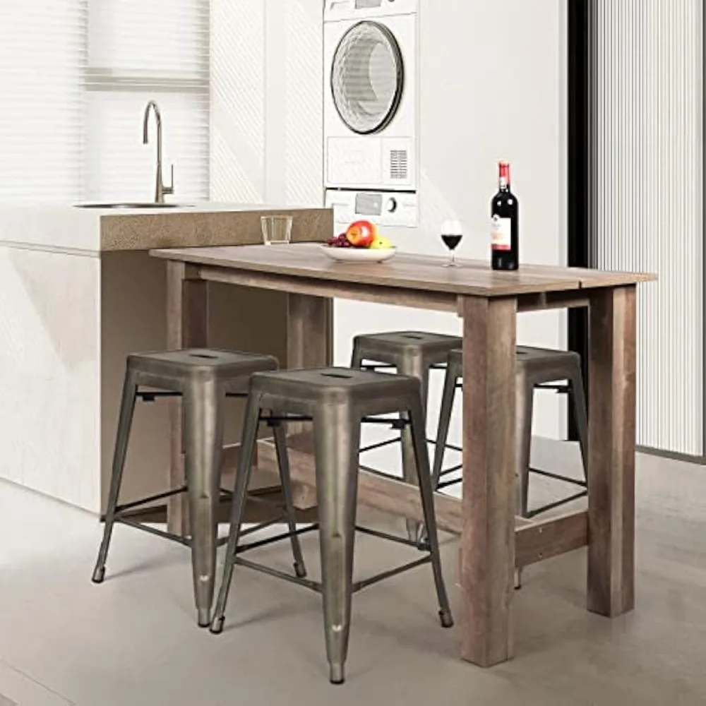 Counter Height Dining Table for 4-6, 55”L x25.5”W x35.5”H Large Rectangular Kitchen Table