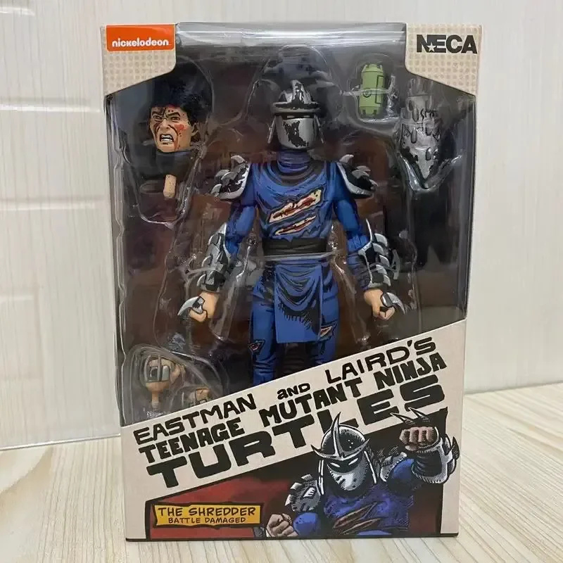 Teenage Mutant Ninja Turtle Battle Damaged Shredder Action Figure Neca 54289 Figuras Comics Tmnt 7-Inch Model Toys Birthday Gift