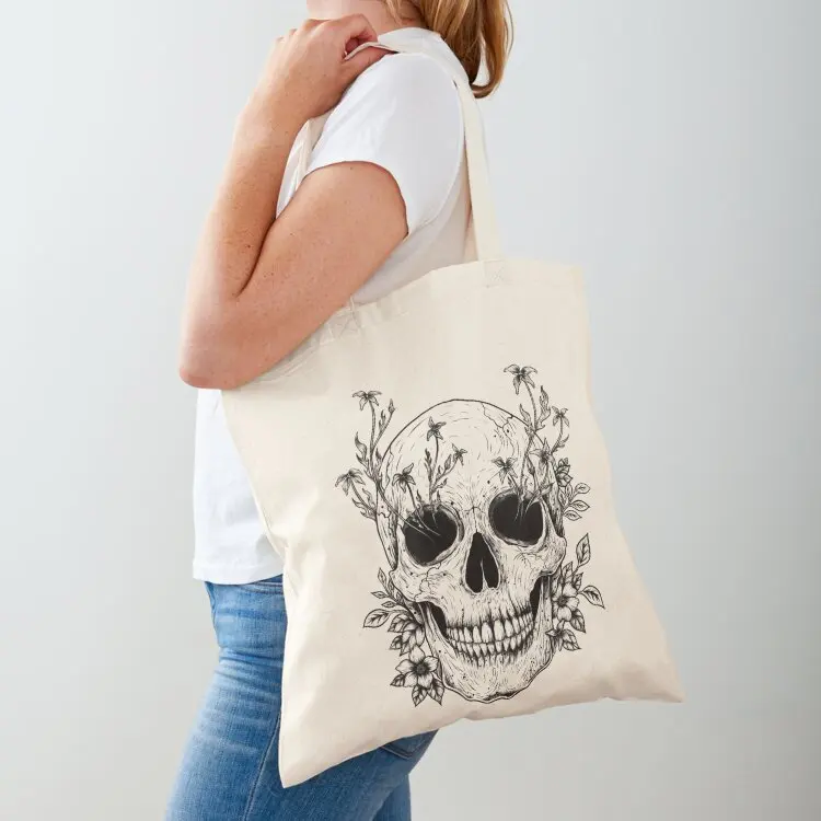 

Flower Skull Tote Bag canvas tote bags Canvas bag tote bag