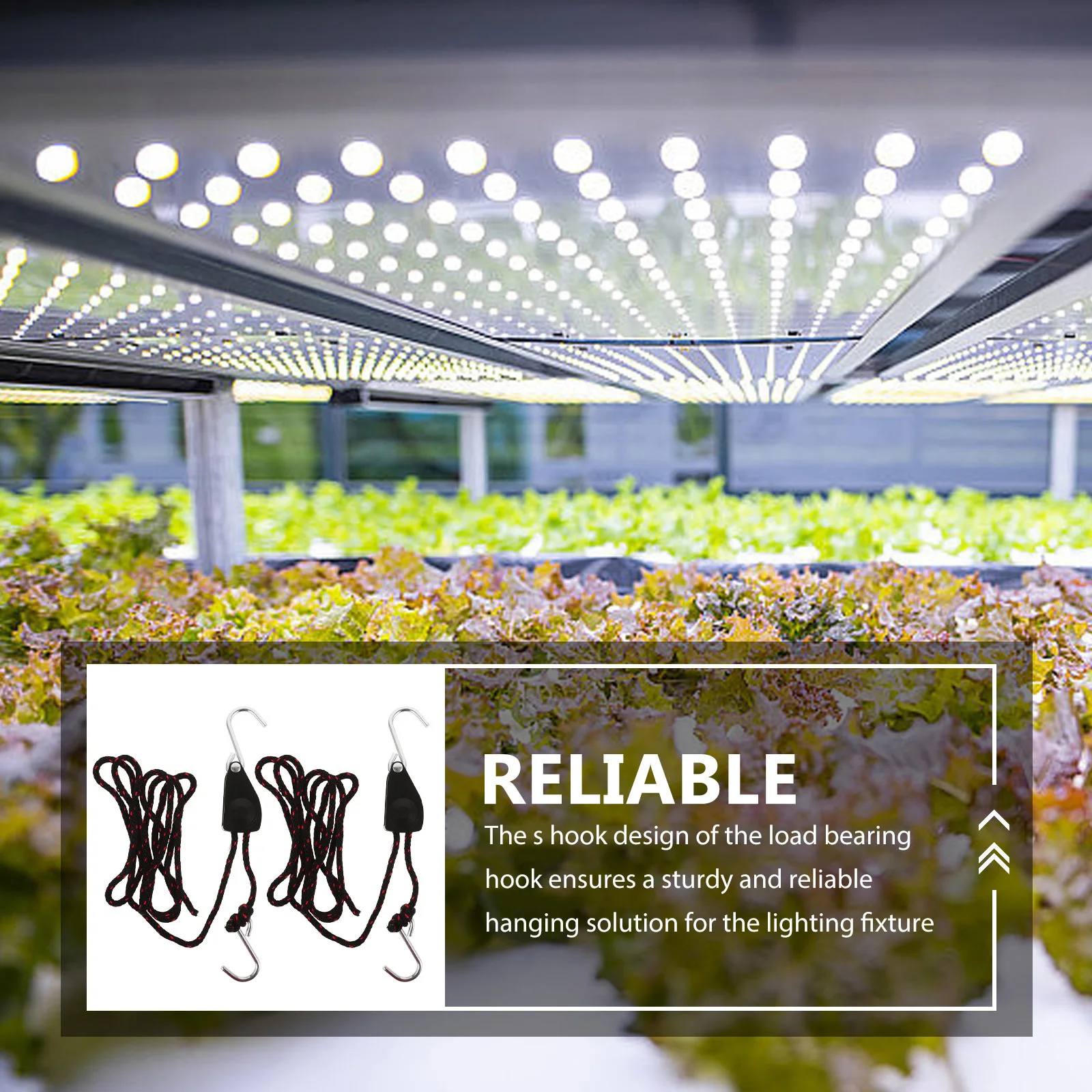 2 قطعة شماعة ضوء النبات مع خطاف حبل قابل للتعديل مشبك تعليق عالي التحمل لأضواء نمو الخيمة إعداد الحديقة الداخلية #1