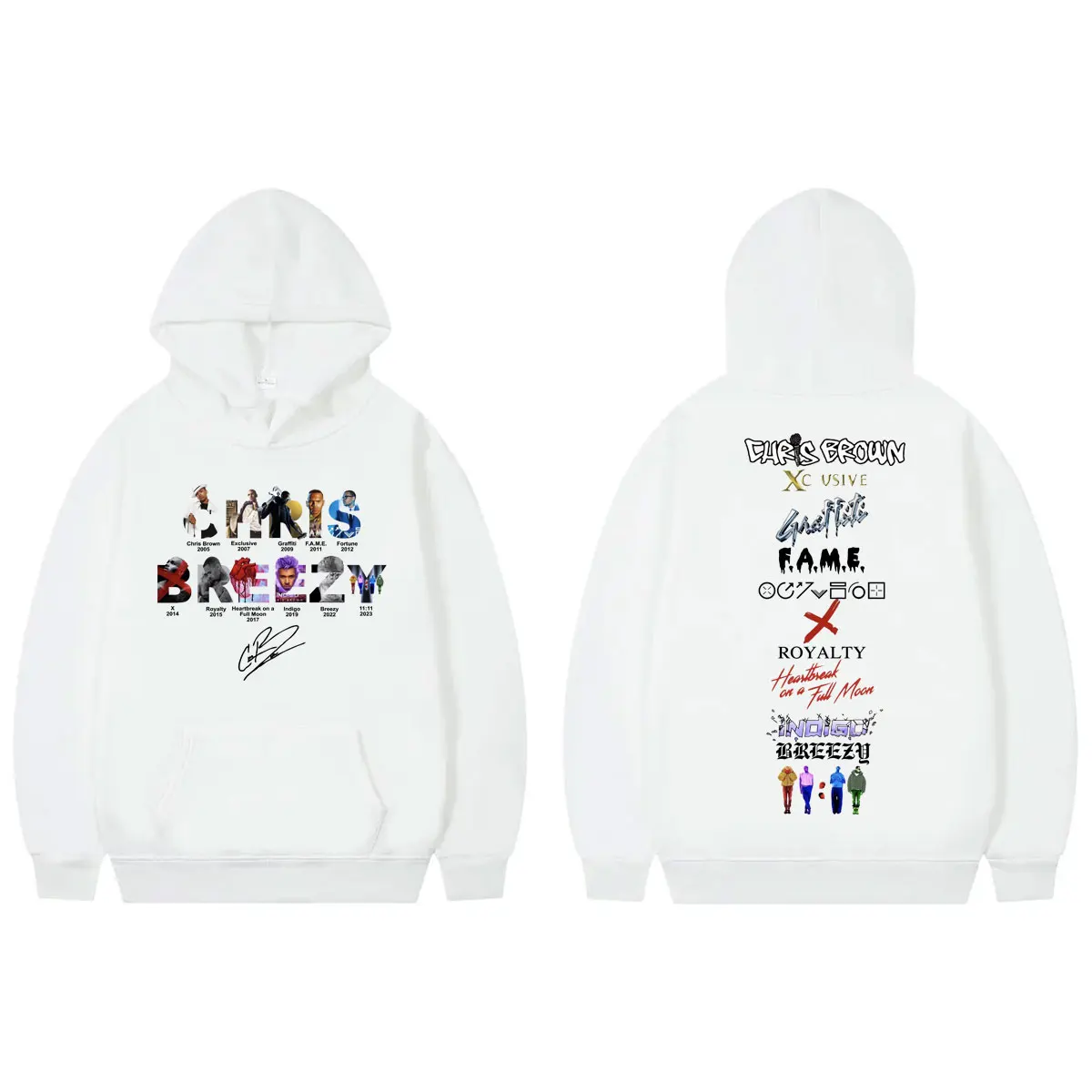 

Rapper Chris Brown 11:11 Tour 2024 Graphic Hoodie Men Women Fashion Hip Hop Hooded Sweatshirts Harajuku Y2k Oversized Pullovers