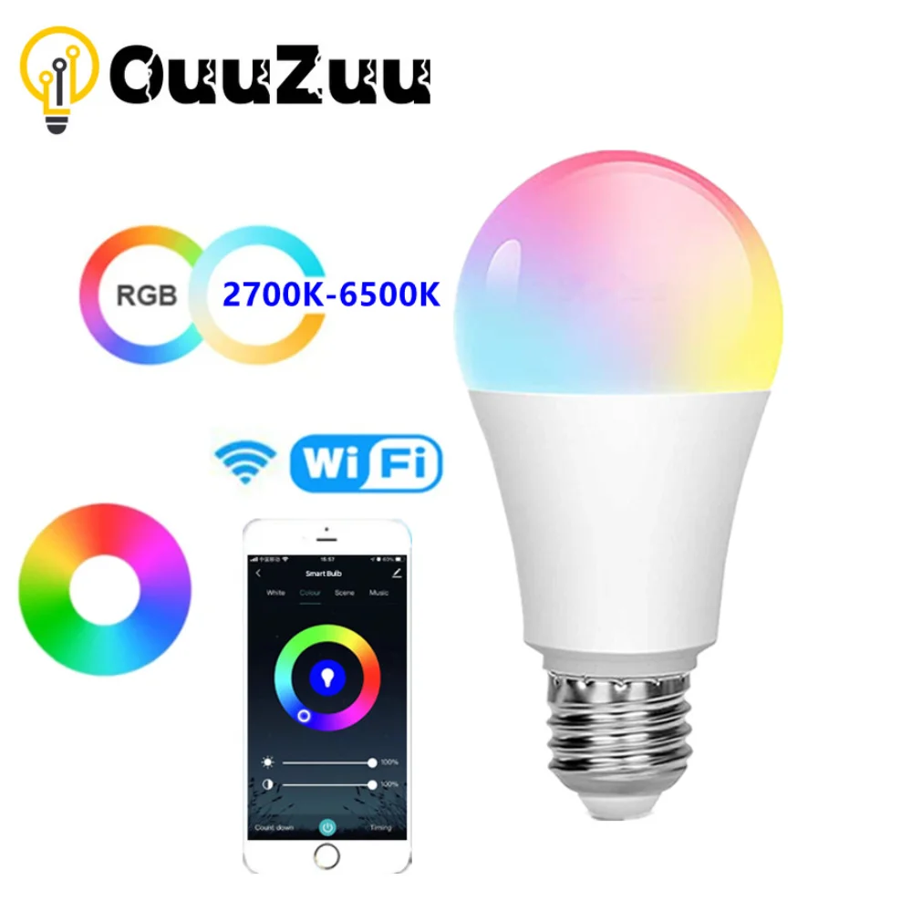 

CozyLife WiFi E27 Smart Dimmable Bulb RGBCW 100-240V LED Light Smart Life App Control Support Alexa Google Home Alice