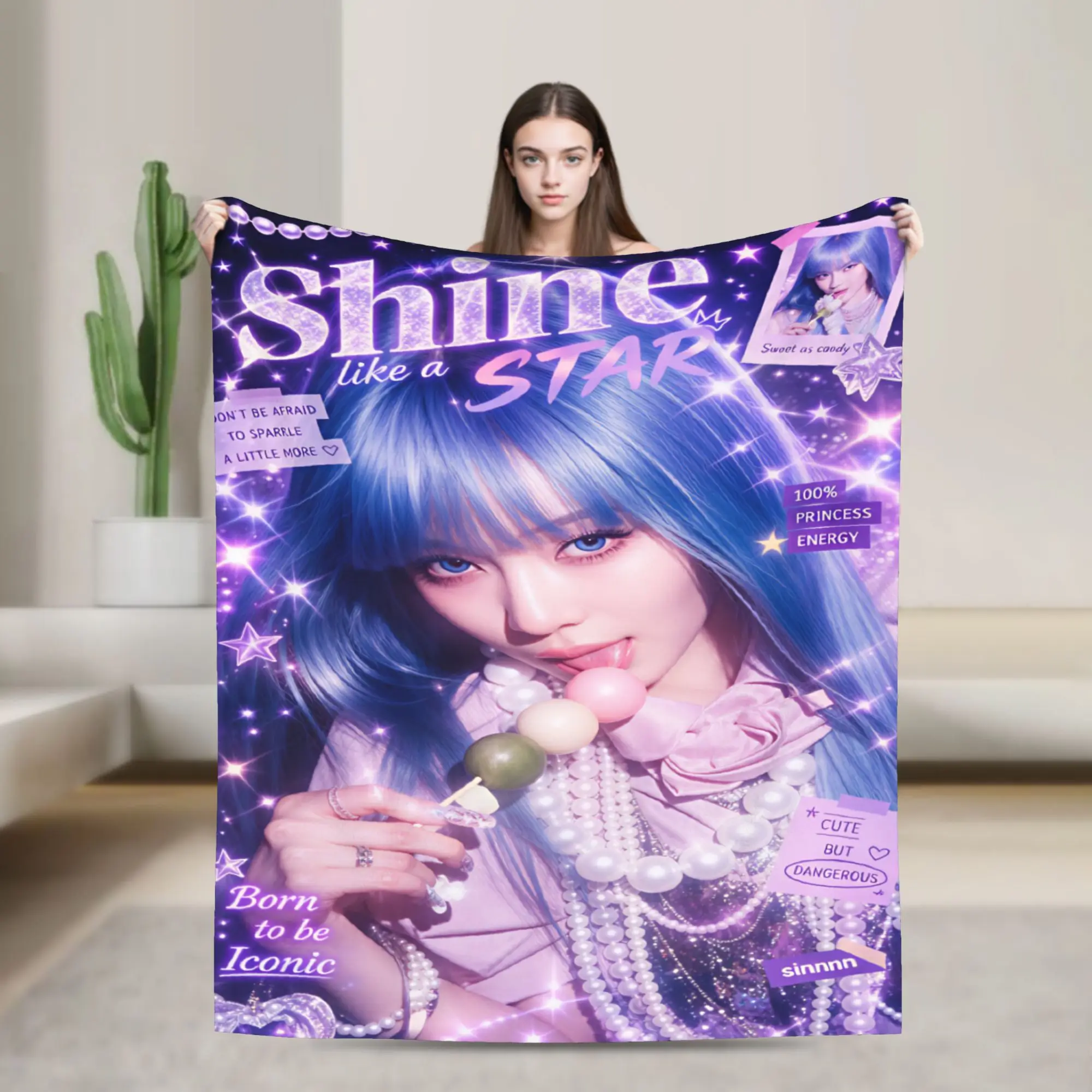 A-Aespas Blanket Quality Warm  Throw Blanket Winter Decorative Outdoor Fashion Bedspread
