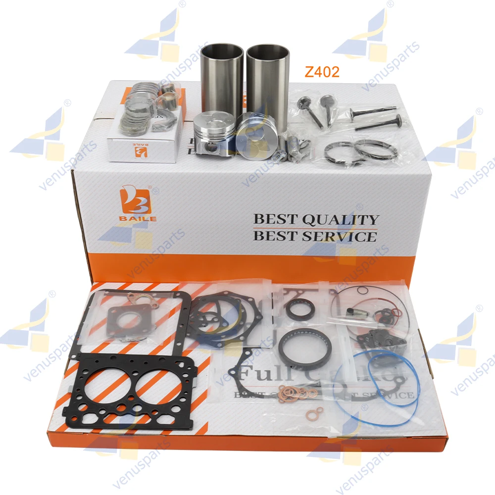 For Kubota Z402 Overhaul Rebuild Kit Piston Ring Cylinder Liner Full Gasket Set Engine Parts 15281-21110 64*2HK+1.5+3mm