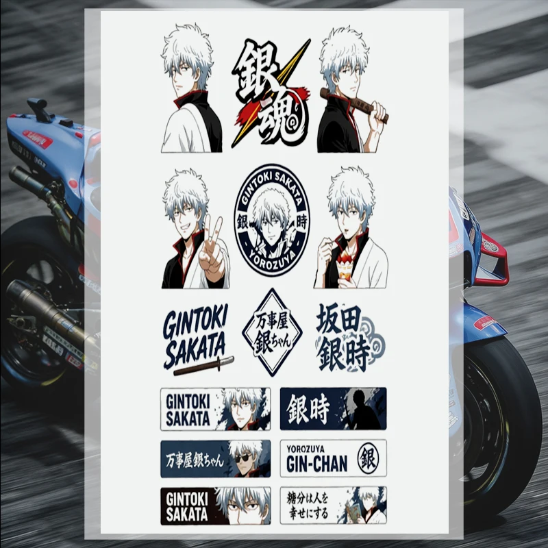Car Stickers Reflective Anime Samurai Silver Hair Vinyl Decal Waterproof Die Cut Removable Durable for Helmet Auto Decor