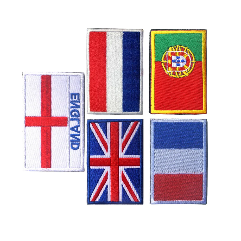

5Pcs National Flag Embroidery Cloth Paste Decorative Sports Badge Armband Accessories DIY Uk France Netherlands Portugal England