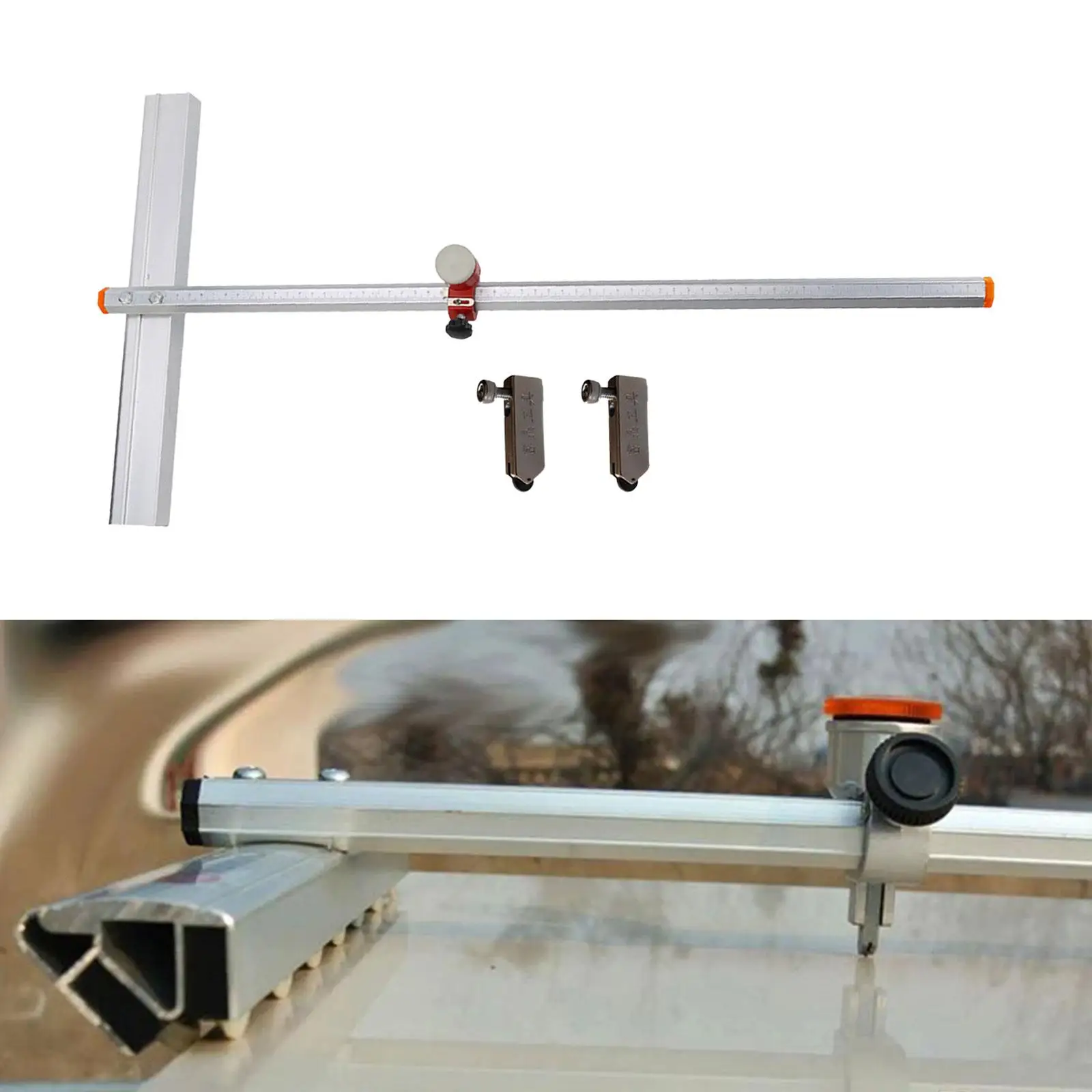 

Glass Strip Cutter 63cm Length Durable with Automatic Oil feed Aluminum Alloy Ceramic Breaker T Shaped for Ceramic Tile Mirrors
