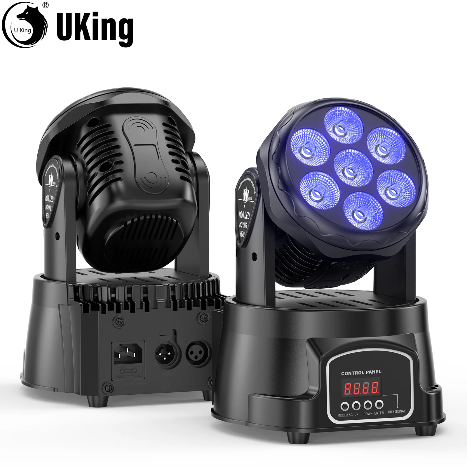 

U`King 1/2Pcs 105W Moving Head Stage Lights 7X15W RGBW LED Beam Spotlights For DJ Disco Music Party Dance Club Stage Lighting