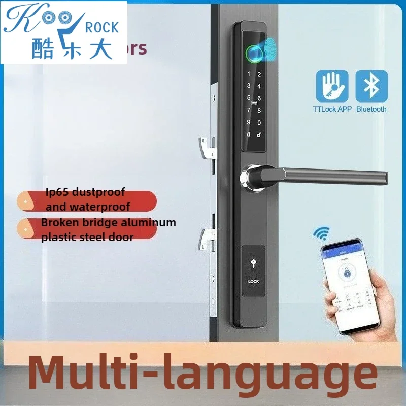 Waterproof Smart Fingerprint Lock-Insulated Aluminium APP-Controlled Sliding Door with Keypad, Slim Edge Design for Swing Gate