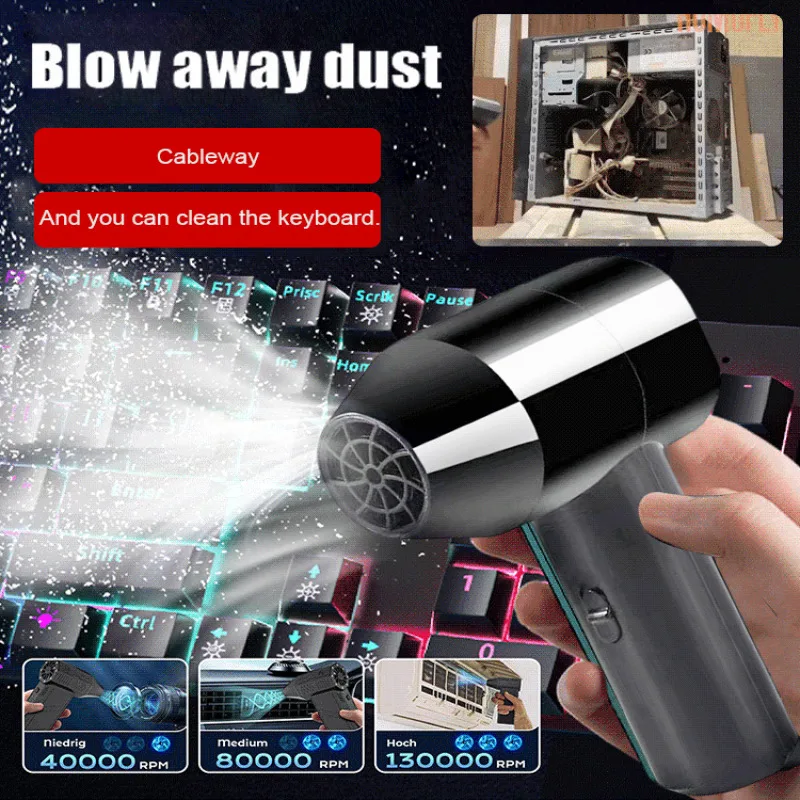 Cordless Hair Dryer Turbo Fan Dust Blowing Art Students