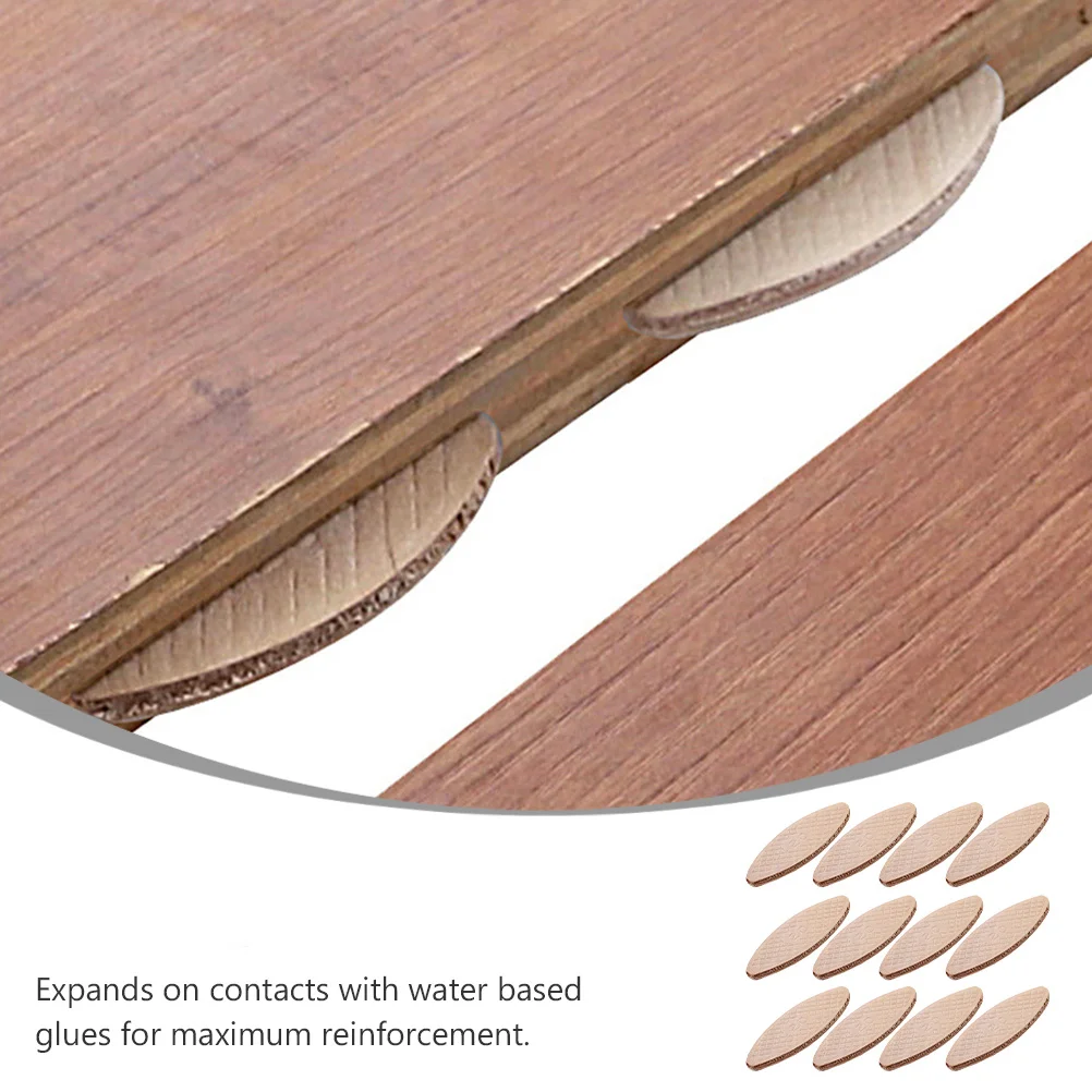 

100pcs Wood Joining Biscuits Beech Solid Wood Expandable With Water-Based Glues For Plywood Composite Board Tenon Machine